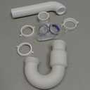 Flexible P Trap for Bathroom Sink, Flex Drain Pipe for Bathroom Sink Drain Kit and Kitchen Sink Drain Kit, 1-1/2" or 1-1/4" Expandable Sink Trap, Slip Joint or Direct Connection 1/2 Inch P Trap Kit