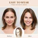 Lace Front Hair Toppers with Band for Women 5.5x4 Pre-cut Closed Lace Hairline Synthetic Straight Hair Wear and Go Glueless Toppers for Beginners Bernstein