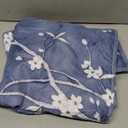 MAXYOYO Mattress Cover for Traditional Japanese Futon Mattress, Futon Floor Mats Cover with Zipper, Super Soft and Machine Washable, Navy Floral, Twin