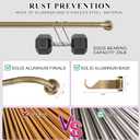 Antique Bronze Disc Curtain Rods, 28-48 Inches Window Curtain Rod,Adjustable Room Darkening Drapery Rod with Aluminum Finials and Brackets,Wrap Around Design