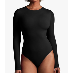 IUGA Long Sleeve Bodysuits for Women Crew Neck Body suit Women's Slimming Basic Tummy Control Bodysuit Tops M