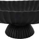 14.5" Large Decorative Long Bowl - Black Fluted Scalloped Decorative Bowls for Home Decor - Ruffle Decor, Stylish Key Bowl for Entry Table, Decorative Fruit Bowls for Kitchen Counter