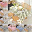 Gingham Easter Tablecloth Fabric - Colorful Oblong 58x120 Water Resistant Farmhouse Plaid Table Cloth for Indoor/Outdoor Use - Easter Gifts Perfect for Birthday, Picnics, Gardens