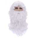 White Wig and Mustache for Mens Long Curly White Wig and Beard Set for Cosplay Halloween Mustache Costume Wig