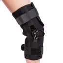 Hinged ROM Knee Brace, Post Op Knee Support Orthosis with Side Stabilizers & Locking Dials for Arthritis, Meniscus Tear, ACL, MCL, Medical ROM Knee Brace for Knee Pain (Basic, Large)