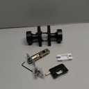 Matte Black Door Knobs Interior Black Privacy Door Knob with Lock, Heavy Duty Round Vintage Door Handle for Bedroom Bathroom (1 Pack Privacy)