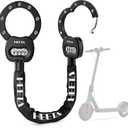 HEETA Electric Scooter Lock Anti Theft, 4 Digit Combination Bike Chain Lock, Heavy Duty Security Bicycle Lock Cable Accessories for E Scooter, E Bike, Motorcycle, Door, Gate & Fence