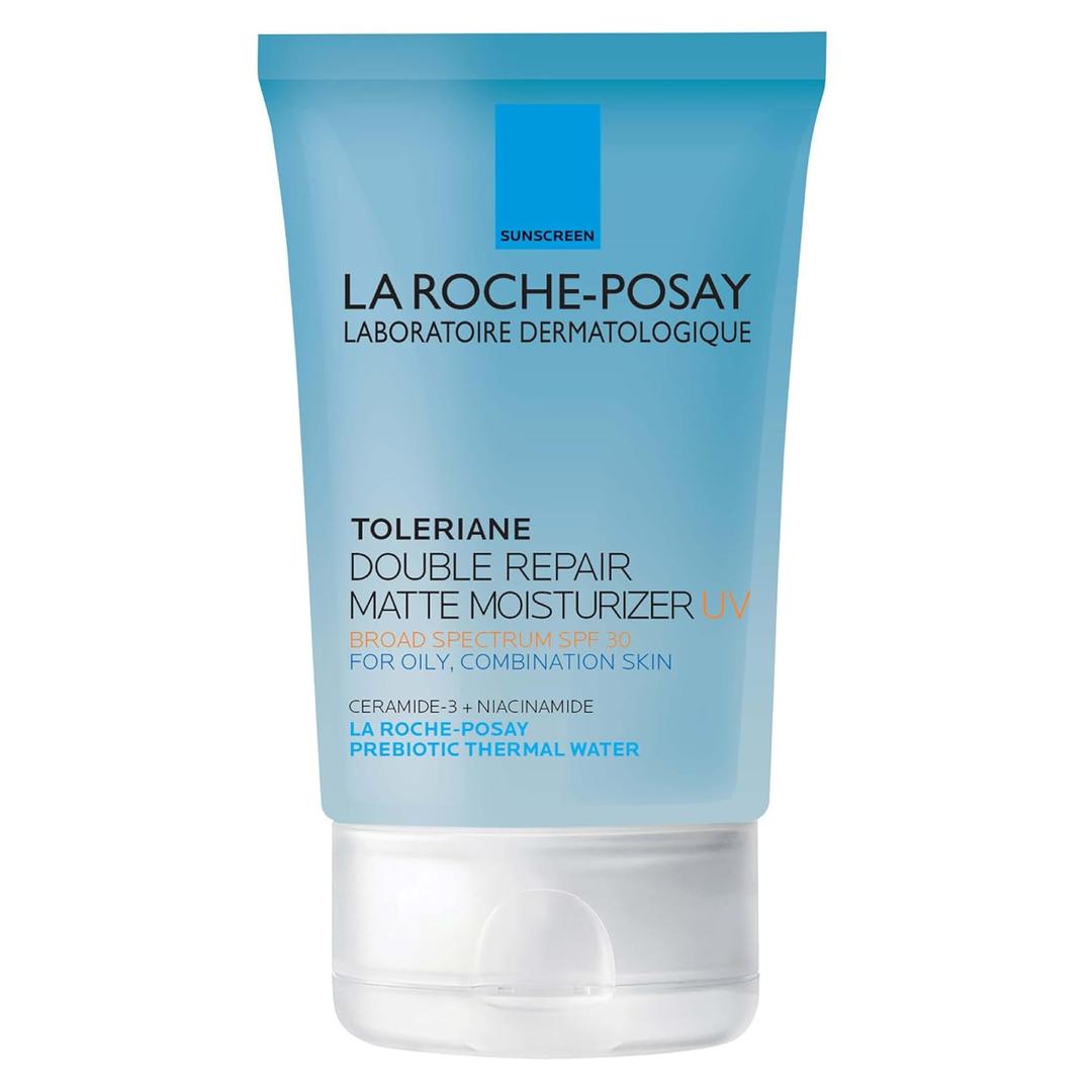 La Roche-Posay Toleriane Double Repair Matte Face Moisturizer, Daily Moisturizer For Oily Skin With Ceramide And Niacinamide For All Skin Tones, Oil Free, Non-Comedogenic, with SPF 30, EXP: 03/2027