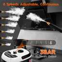 Steam Cleaner, 2500W High Handheld Steam Cleaner, 1L Portable Car Steam Cleaner, 6 High Speeds Pressure Temperature Steam Cleaning Machine with 3 Brush Heads for Kitchen Home Car CleaningWhite