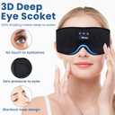 3D Sleep Mask with Bluetooth Headphones, Sleeping Headphones for Side Sleepers, Wireless Music Eye Mask with Ultra-Thin Stereo Speakers for Men, Women