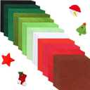 Tatuo 96 Pieces Christmas Felt Fabric Sheets Squares Soft Assorted Colors Felt Craft Sheets for DIY Crafts Sewing Christmas Decoration, 4 x 4 Inch(12 Colors)