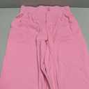 Womens Wide Straight Leg Work Pants Casual Slacks Business Office Trousers Button Dress Pants (Pink, M)