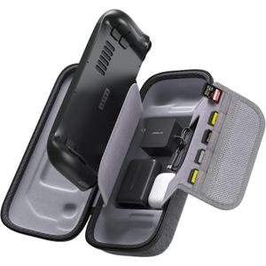 JSAUX Carrying Case Compatible with Steam Deck/Steam Deck OLED, Protective Hard Shell Carry Case Built-in Charger Storage, Portable Travel Carrying Case for Steam Deck Console & Accessories - BG0102