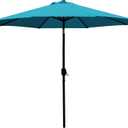 Sunnyglade 9' Patio Umbrella Outdoor Table Umbrella with 8 Sturdy Ribs (Teal Blue)