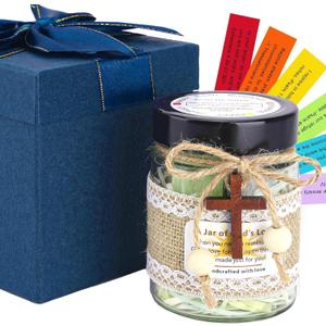 Bible Verse Jar for Emotions and Feelings,Christian Gifts for Women Men, Mom, Father's Day, Birthday, Her Graduation Gift, Religious Gifts (bule)