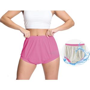 Women's Plastic Pants for Adult Diapers Incontinence Waterproof Cloth Diaper Cover Leakproof Rubber Underwear Alternative (Pink, M)