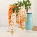 4pcs 47.2-inch Artificial Fake Wisteria Hanging Flower Garland Silk Flower String Home Party Decoration White Blue Pink Purple (Champagne)