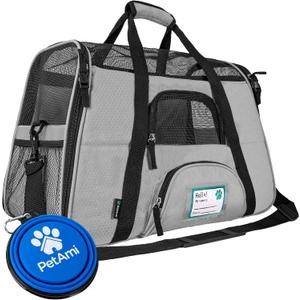PetAmi Airline Approved Pet Carrier for Cat, Soft Sided Dog Carrier for Small Dogs, Cat Travel Supplies Accessories for Indoor Cats, Ventilated Pet Carrying Bag Medium Large Kitten Puppy, Large Gray (Large - 19.5"L x 10.2"W x 12"H) PetAmi Airline Approved Pet Carrier for Cat, Soft Sided Dog Carrier for Small Dogs, Cat Travel Supplies Accessories for Indoor Cats, Ventilated Pet Carrying Bag Medium Large Kitten Puppy, Large Gray (Large - 19.5"L x 10.2"W x 12"H)