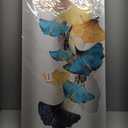 Skyward Leaf Wall Art Living Room Décor Home Wall Decor Modern Artwork Botanical Wall Decor Blue And Yellow Leaves Picture Modern Inspired Dining, Bathroom Decoration Ready to Hang 24" x 48"