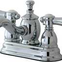 Kingston Brass KS7101BAL Heirloom 4" Centerset Bathroom Faucet, 4-15/16", Polished Chrome
