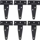 FGen 10pcs 3-inch Galvanized T-Shaped & Triangular Hinge Door (Black)