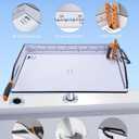 Bait Cutting Board Boat Table Bait Cutting Boards for Rod Holder Mount Bait Fillet Table for Fish Cleaning Station Boat Drink Bar and Grill Platform Marine Accessories Fishing Gifts (Black)