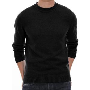 Sailwind Men's Crewneck Sweater Soft Casual Sweaters for Men Classic Pullover Sweaters with Ribbing Edge (Medium, Black)