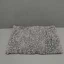 Yimobra Bathroom Rugs Non Slip Washable 24x17, Ultra Soft and Water Absorbent Bath Mats, Plush Fluffy Shower Mat Outside, Microfiber Thick Matts for Bathroom Floor/Sink, Light Gray and White