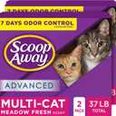 Scoop Away Advanced Multi-Cat Clumping Cat Litter, Meadow Fresh Scent, Pack of 2, 18.5 Pounds