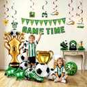 SnapVibe Soccer Party Decorations Kit - 23 Pcs: World Cup & Soccer Birthday Party Supplies with Balloons, Banner, Swirl Streamers & Honeycomb Balls - Table Centerpiece Set for Soccer Game Day