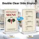 Acrylic Sign Holder 8.5 x 11, 12 Pack Acrylic Display Stand, Double-Sided Clear Sign Holder, Vertical Plastic Stands for Display, Stand up Table Top Frame Paper Holder for Office Business Store Restaurants