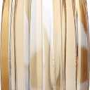 Lucky Bird Amber Glass Vase - Modern Tall/Short Ribbed Vase for Flowers & Candles - Amber H11.8" Centerpiece HomeDecor