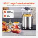 VEVOR Stainless Steel Stockpot 53QT Commercial Cooking Pot with Lid, 53 Quarts