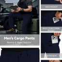 Mens Cargo Pants Tactical Work Construction for Men Ripstop Waterproof Outdoor Hiking with Pockets (Blue, M)
