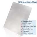 Tlence 6 Pack 5052 Aluminum Sheet, 12" x 12" x 1/64" (0.02") Inch Metal Plain Aluminum Plate, 0.5mm Panel Covered with Protective Film, Heat Treatable Aluminum Flat for Industry Crafting