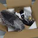 Oyisen Plug in Hanging Light, Vintage Black 9.8 Inch Lampshade 14Ft Plug in Pendant Light for Dining Room and Living Room, Kitchen Island Retro On/Off Switch Hanging Lamp Fixtures