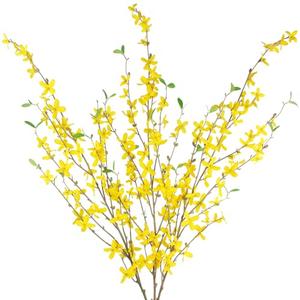 CISDUEO 3 Pcs Artificial Forsythia Flower Branches Artificial Flowers Yellow Silk Long Stem 39.4 Inch Fake Jasmine Spring Flowers Artificial Orchids for Wedding Floral Arrangement Party Table Decor