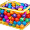Hovenlay Ball Pit Balls Phthalate Free BPA Free Crush Proof Plastic - 7 Bright Colors in Reusable Play Toys for Kids with Storage Bag