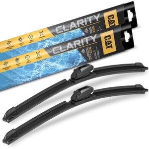 CAT C2.0 Wiper Blades (2-Pack), Front or Rear Wiper Blades for Cars SUVs Trucks, Direct OEM Replacement, Heavy Duty Streak-Free All Seasons Silent Crystal Clear Easy Installation - 28" + 18"