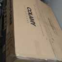 COLAMY Wooden Dining Chairs Set of 4, Modern Fabric Upholstered Kitchen Side Chairs, Farmhouse Dining Room Chair with Foot Pegs, Beige