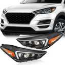 TODO Halogen Headlight Assembly Pair Compatible with 2019 2020 2021 Hyundai Tucson, Replacement for 92101-D3500 92102-D3500,Non-LED Model