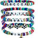 3 x OHOME World Game Cup Soccer Jersey 2026-6 Pack USA Soccer Bracelets | World Game Cup Merchandise Shirt Jewelry Accessories Outfits for Women Men - Soccer Gifts for Fans Players Coaches Team