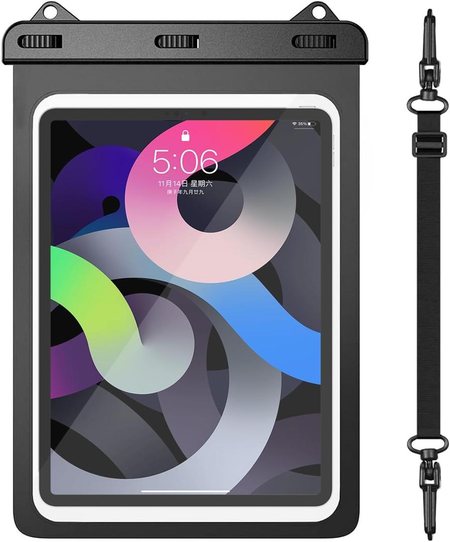 Universal iPad Waterproof Case Dry Bag Pouch for IPad Pro 11" iPad Pro 10.5" IPad 11th/10th/9th/8th iPad Air 6/5/4 10.9" New iPad 9.7 Galaxy Tab S10/S9/S8 S10/S9 FE Galaxy Tab A8/A9+/S6 Lite