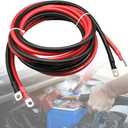 8 AWG Cable with Terminals, 8 Gauge Inverter Cables with 3/10"(8mm) Lugs Both Ends Wire Set for Auto Solar, Boat (3.3FT, 2PCS)