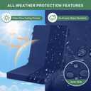 Summsun High Back Patio Chair Cushions Set of 4, Outdoor Dining Seat Cushion with Splash-Proof Removable Covers, Ties, Non-Slip Bottom for Garden Lawn Patio Furniture, 44 x 20 Inch, Navy