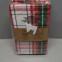 Urban Villa Christmas Kitchen Towels 100% Cotton Dish Towels for Kitchen (Set of 6) 20x30 Dish Cloths Absorbent Kitchen Linen Set with Hanging Loop Perfect for Drying Dishes Cleaning  Christ Check