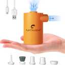 FLEXTAILGEAR MAX Pump 2020 Portable Air Pump with 3600mAH Battery USB Rechargeable Air Pump-Quick Inflate Deflate for Sleeping Pads, Air Mattress, Pool Toys, Floats, Swimming Ring, Air Bed (Orange)