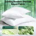 Cooling Curved Pillowcase for Side Sleeper Pillow - Rayon Derived from Bamboo Pillowcase with Zipper, Breathable and Soft Silky Cover for Hot Sleeper Protecting Hair & Skin King Size 1 Pack, White