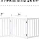 LZRS 3-Panel Wooden Free Standing Foldable Dog Gate Indoor 24" High,Step-Over Safety Pet Gate for Doorways, Stairs, Hallways, Indoor Dog Barrier for Small to Medium Dogs & Puppies, White
