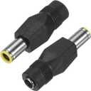 M METERXITY 2-Pack DC Connectors Adapter, DC 8mm Male to DC 5.5mm Female, Copper Barrel Connector for Portable Power Station/Solar Cables/Laptops/Solar Panel [Yellow]